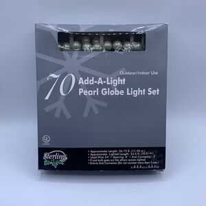 Sterling Indoor/Outdoor 70 Add-A-Light Pearl Globe Light Set TESTED